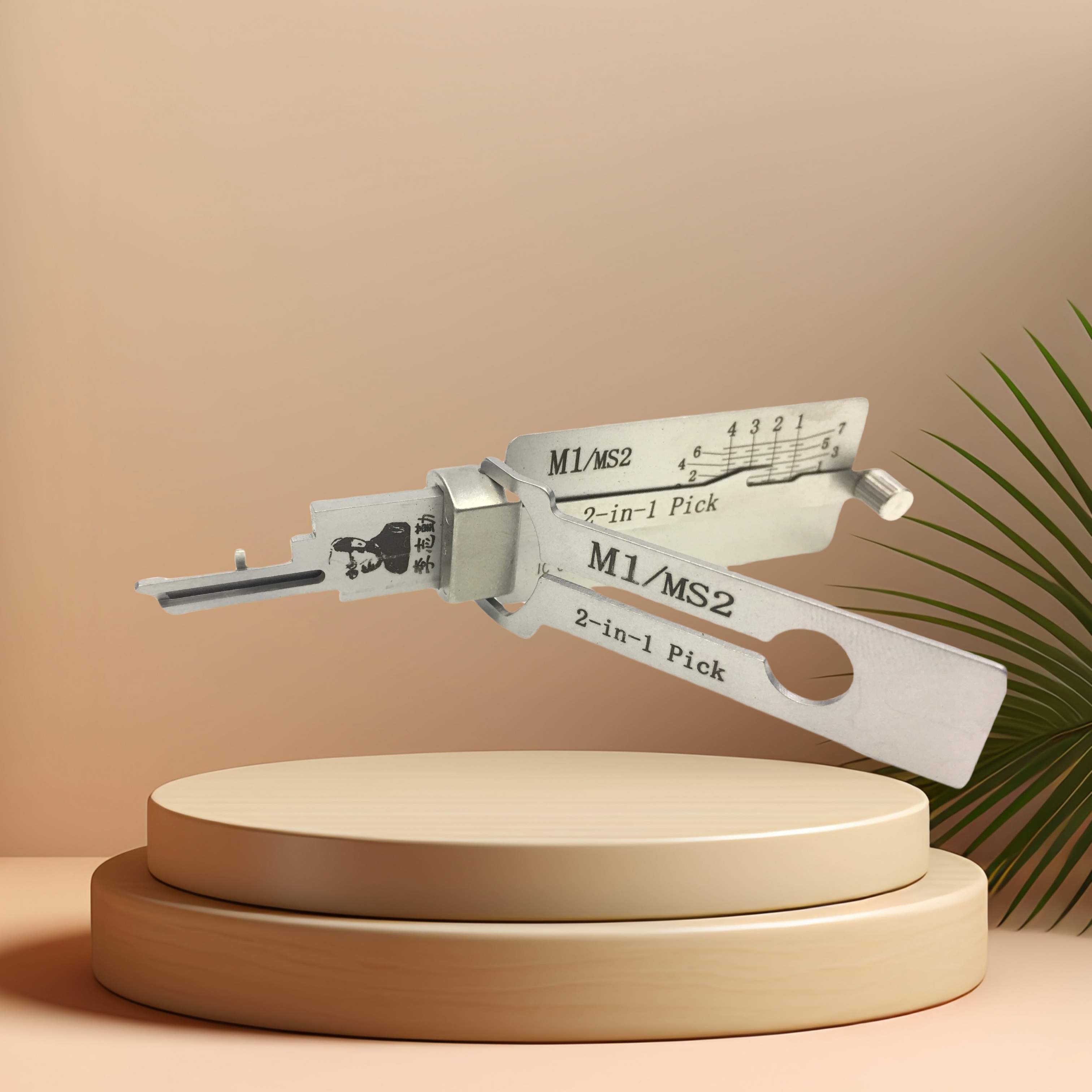 Genuine Lishi 2-in-1 Tool M1 MS2 Model Stainless Steel Lock Pick Set and Decoder for Non-Destructive Entry