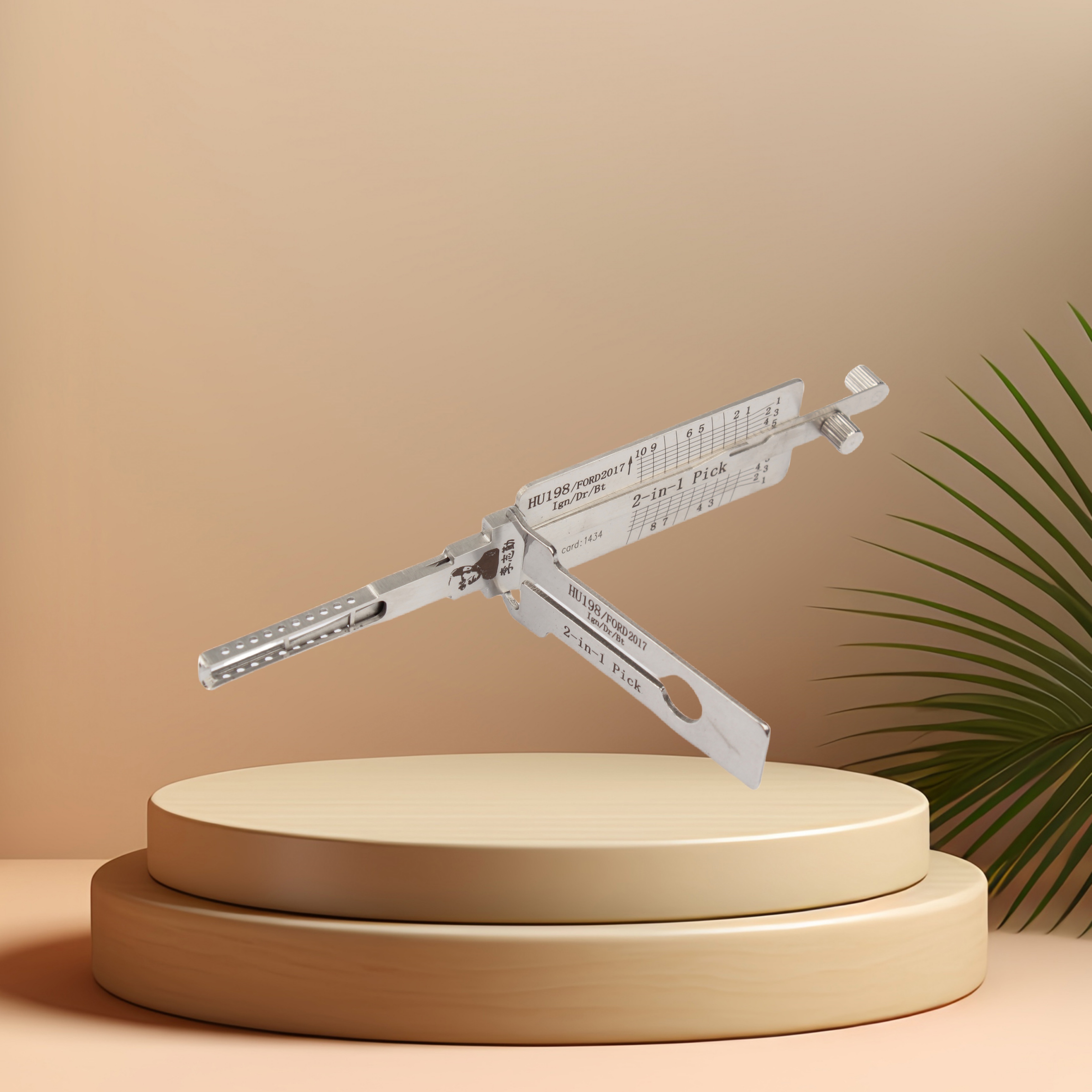 Original Lishi 2-in-1 Tool HU198/FORD 2017 Model Steel Material Auto Lock Pick Set with Anti-Counterfeit Authentication