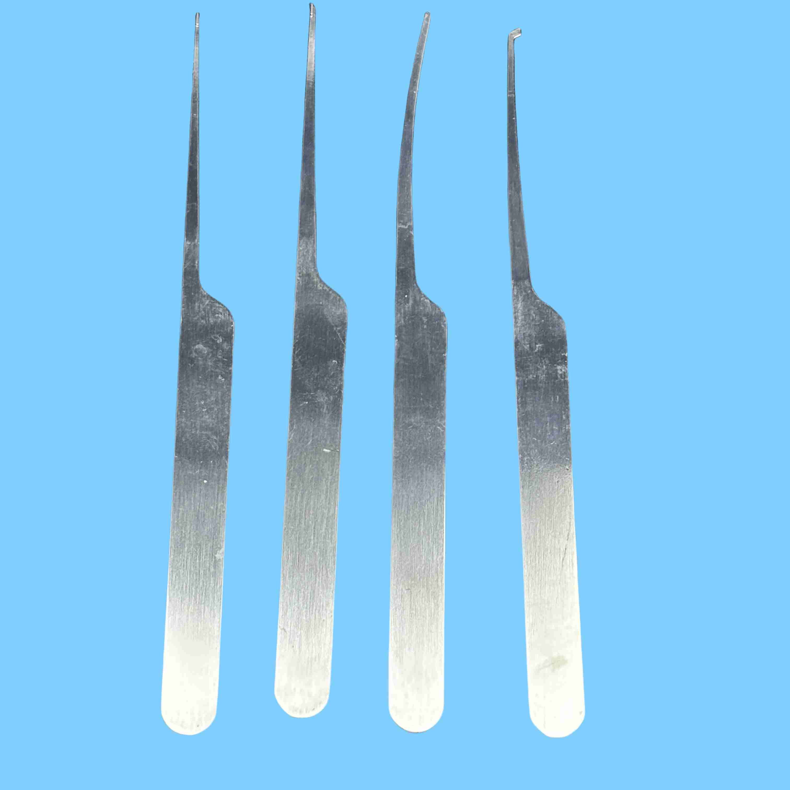4-Piece Set Straight Shank Lock Pick Hook Model 2521 for Car Unlocking Kit and Locksmith Tool