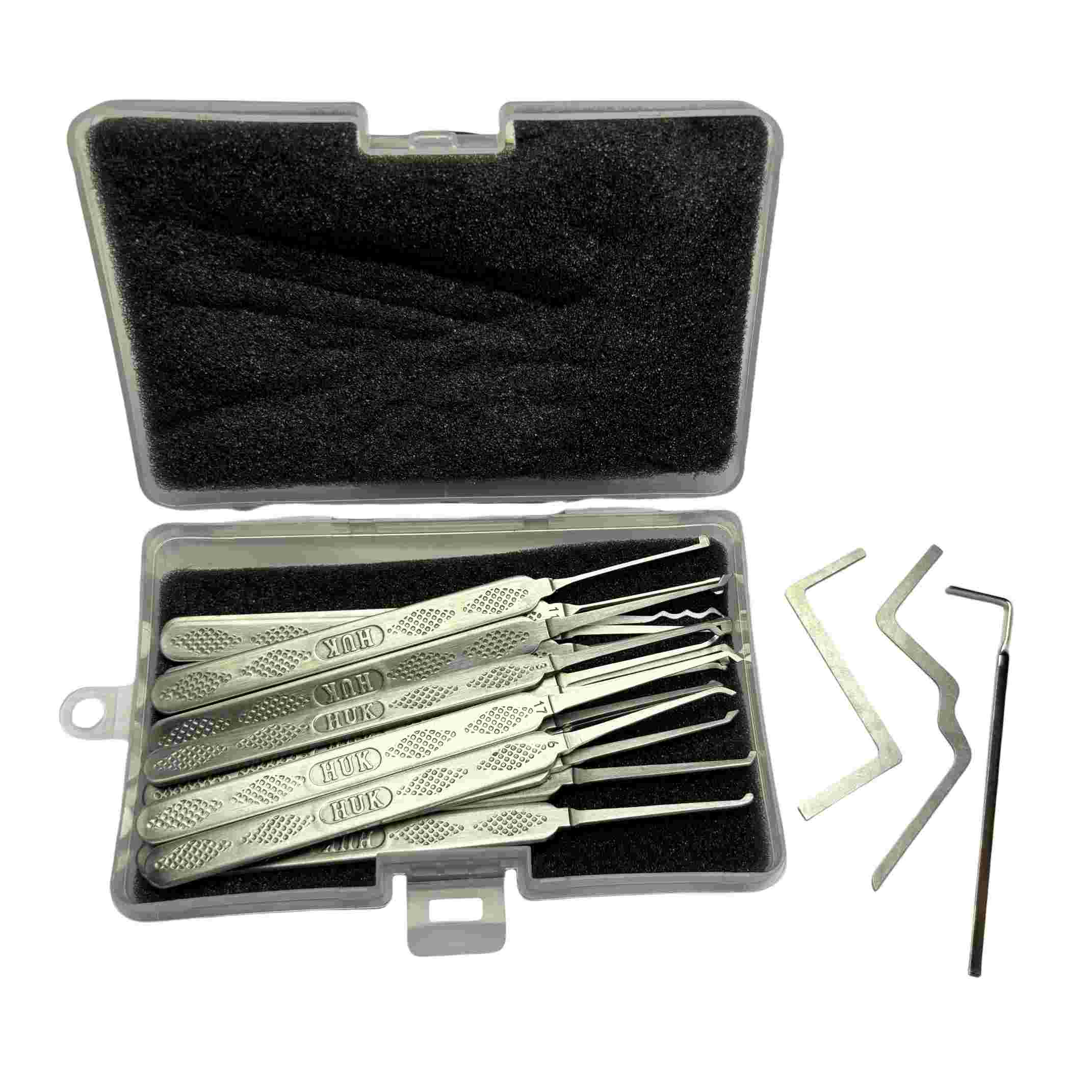 HUK 18pcs Stainless Steel Lock Pick Set Model 2509 Professional Locksmith Tools