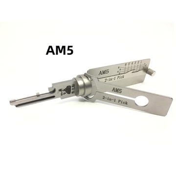 2-in-1 Lishi AM5 Decoder and Pick Locksmith Tool for Civil Lock Vehicle Keys with Metal Construction