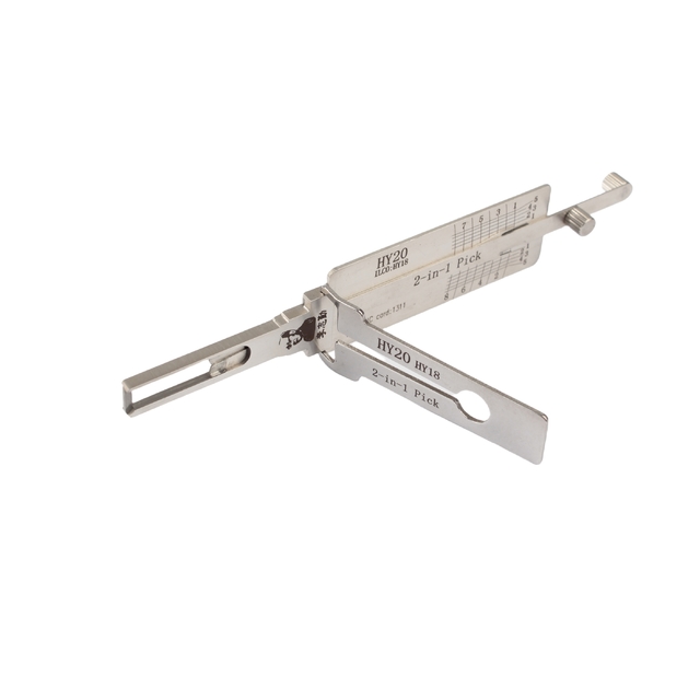 Lishi 2-in-1 Tool HY20 Model Locksmith Decoder and Pick for Non-Destructive Entry on Hyundai and Kia Vehicle Keys