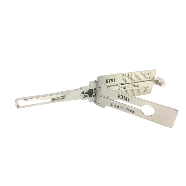 Lishi 2-in-1 Tool KTM1 Model Motorcycle Lock Pick with Forward Read Method and Metal Construction