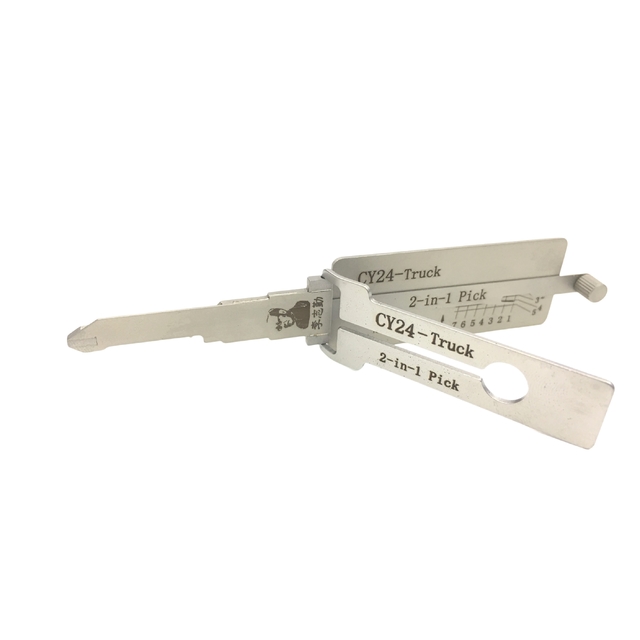 Lishi CY24-Truck 2-in-1 Lock Pick and Decoder Tool with Precision CNC Machining, Wear-Resistant Contact Tips, and Anti-Corrosion Finish