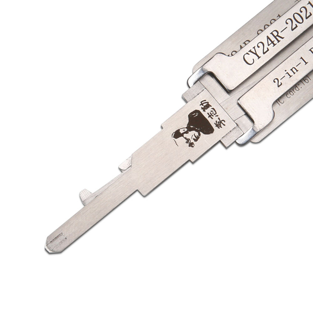 Genuine Lishi 2-in-1CY24R Tool with Integrated Pick and Decoder, Graduated Scale Indicator, and Precision for Auto Lock Pick Set