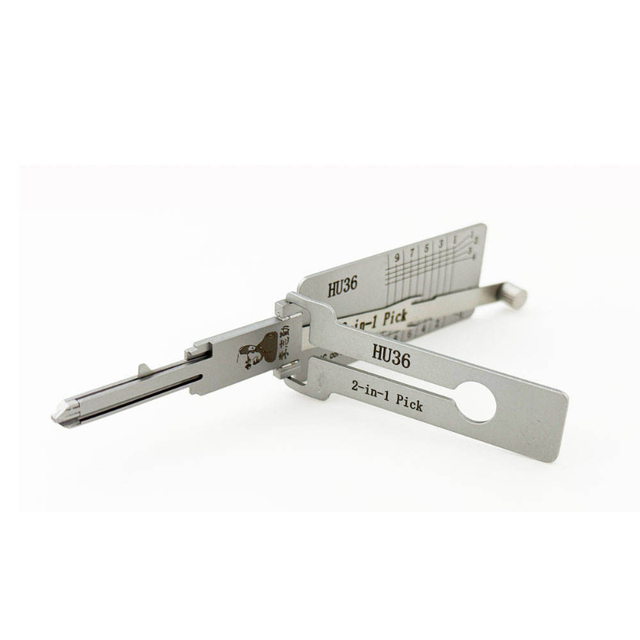 Lishi 2 in 1 HU36 Truck Decoder Pick Set Locksmith Opening Tools for HU36 Steel Plastic Material Supplies for Use in the USA