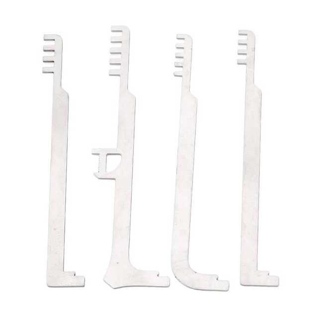 4PCS Stainless Steel Comb Pick Set Multi Wrench Tension Tool for Firefighting Repair and Locksmith Tools