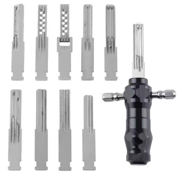 Speed Storm Key Shaking Tool 10 PCS Heads Lock Pick Set with Mechanical Feedback Analysis and Dual-Sensory Feedback