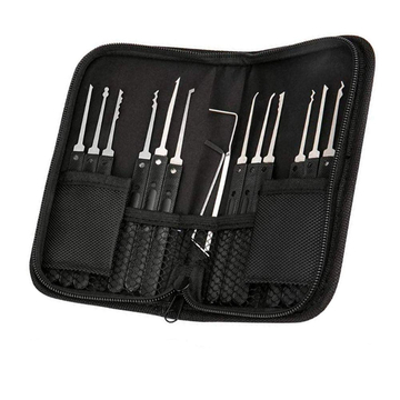 17 Pieces Lock Picking Set with Tension Practice for Beginner Professional Locksmith Tools