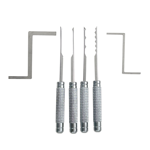 Huashi 6pcs Stainless Steel Lock Pick Set with Dual-Sensory Feedback for Professional Locksmith Tools